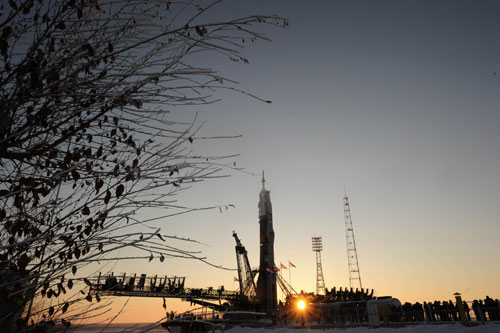 Tàu Soyuz vào bệ phóng cho sứ mệnh đưa người lên ISS