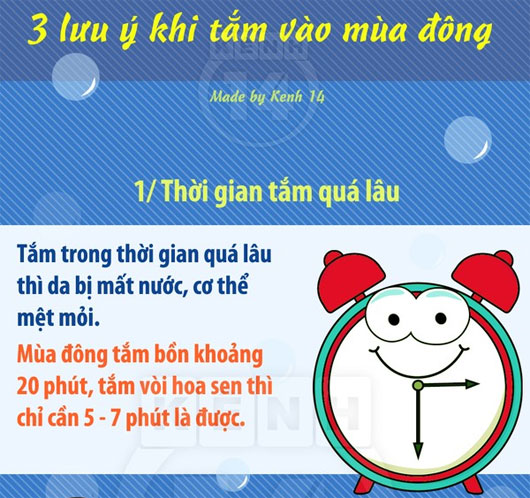 Những sai lầm "nhất định phải tránh" khi tắm vào mùa đông