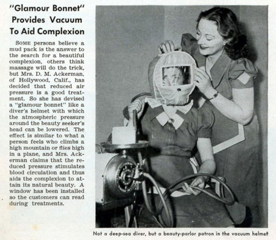 Mũ trùm ngạt giúp tươi trẻ làn da Những dụng cụ làm đẹp "gây điên đảo" đầu thế kỷ 20