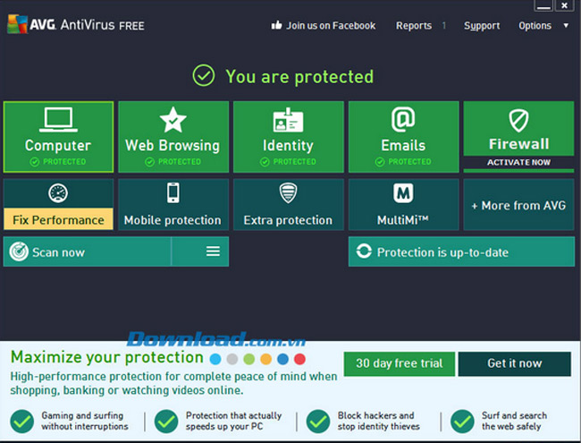 AVG antivirus free Top 5 phần mềm diệt virus miễn phí tốt nhất