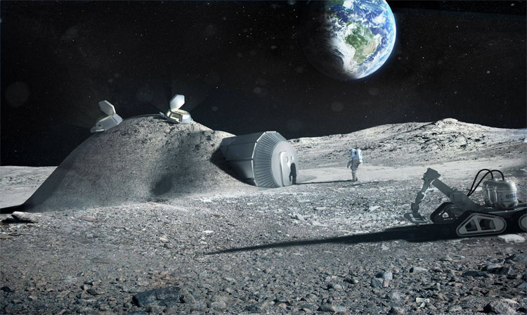 Mô phỏng cấu trúc nhà ở trên Mặt Trăng trong tương lai.