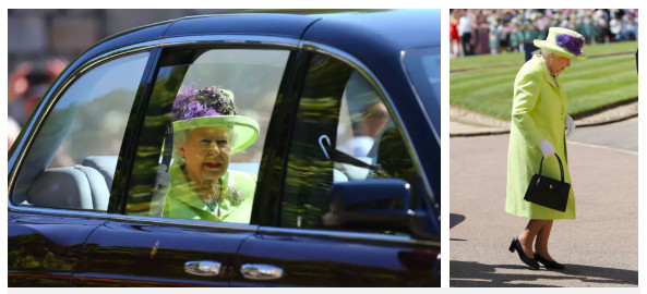 Nữ hoàng Elizabeth II đẹp rạng rỡ và đầy nổi bật di dự đám cưới của Hoàng tử Harry.