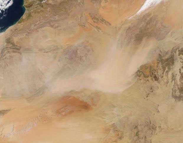Bão bụi tại Sahara vào tháng 3 năm 2018.