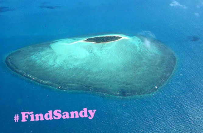 Hình ảnh được cư dân mạng lan truyền với hashtag #FindSandy (Tìm đảo Sandy).