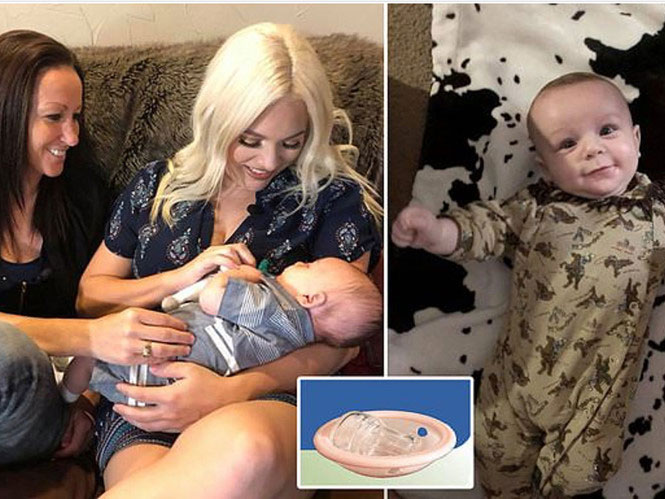 Ashleigh và Bliss Coulter đã sinh được một cậu con trai kháu khỉnh nhờ kỹ thuật IVF mới. 