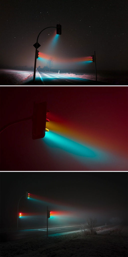 Ánh đèn đường đa sắc màu như đến từ hành tinh khác.