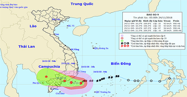 Bão số 9 giật cấp 12 cách đảo Phú Quý 100km, vùng ảnh hưởng mưa rất to