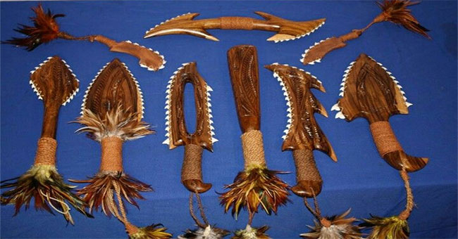 Kỳ lạ vũ khí làm bằng răng cá mập của thổ dân Hawaii