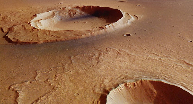 Trên sao Hỏa hầu như không có bầu khí quyển. 