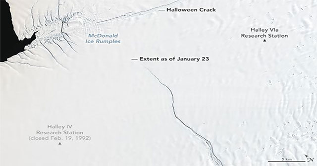 Một tảng băng khổng lồ sắp tách khỏi Nam cực
