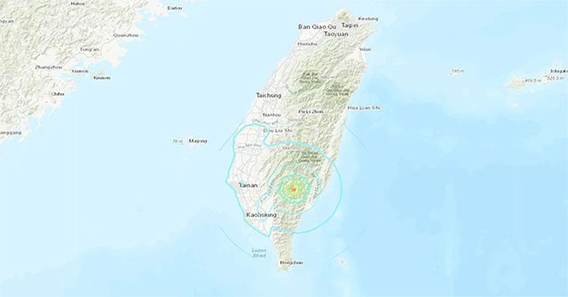 Động đất 5,6 độ làm rung chuyển đảo Đài Loan