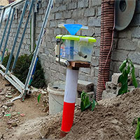 Nông dân sáng chế cột cảnh báo lũ có pháo hiệu Nông dân sáng chế cột cảnh báo lũ có pháo hiệu