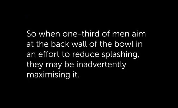 1/3 đàn ông đi tiểu vào thành trong bồn cầu với mục đích giảm nước văng tung tóe