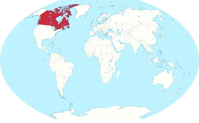 Vị trí đảo Greenland trên bản đồ thế giới.