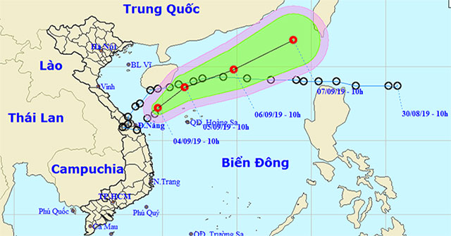 Áp thấp nhiệt đới Kajiki suy yếu trên biển Đông