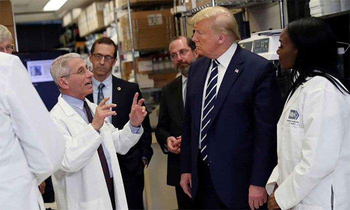 Tổng thống Mỹ Donald Trump tại Trung tâm nghiên cứu vắc xin ở Maryland hôm 3/3