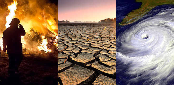 Biến đổi khí hậu toàn cầu gây nóng lên toàn cầu, hạn hán, sóng nhiệt, lũ lụt, mưa và bão nhiều