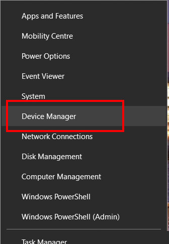 Nhấn chuột phải vào nút Start và chọn Device Manager. 