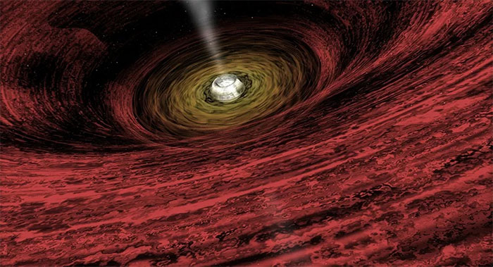 Ngôi sao lớn tiếp cận gần một lỗ đen siêu lớn bị mất đi lớp vỏ bọc bên ngoài của mình.
