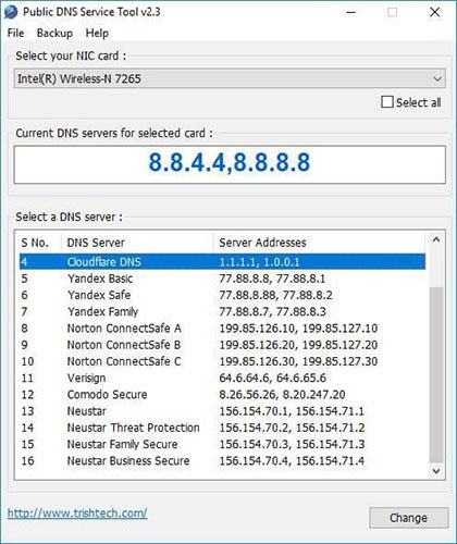 Nhấn vào ảnh để phóng to Public DNS Server Tool