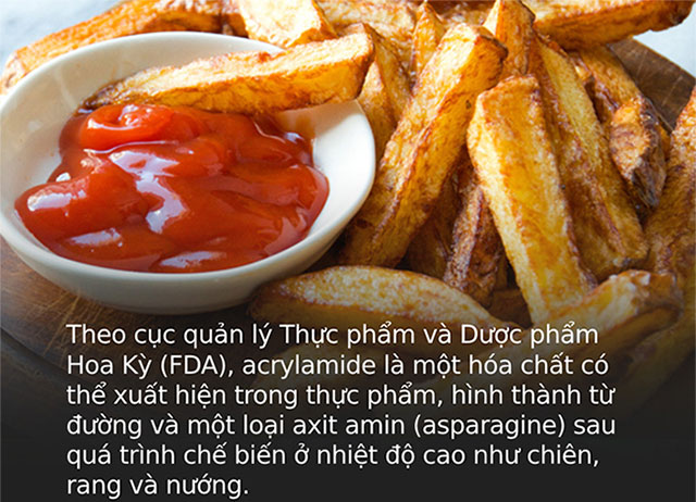 Acrylamide hình thành từ đường và một loại axit amin (asparagine)