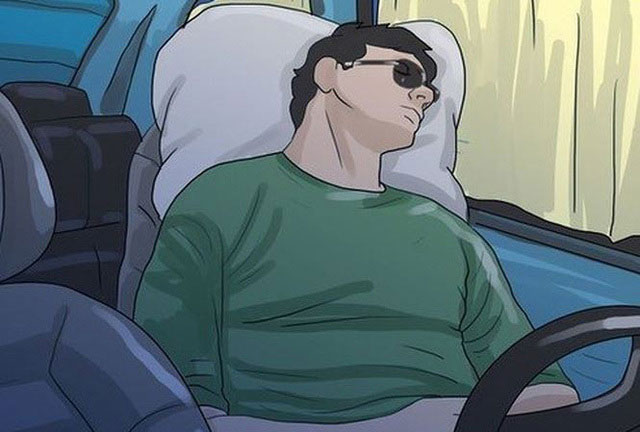 Ngủ trong xe ô tô