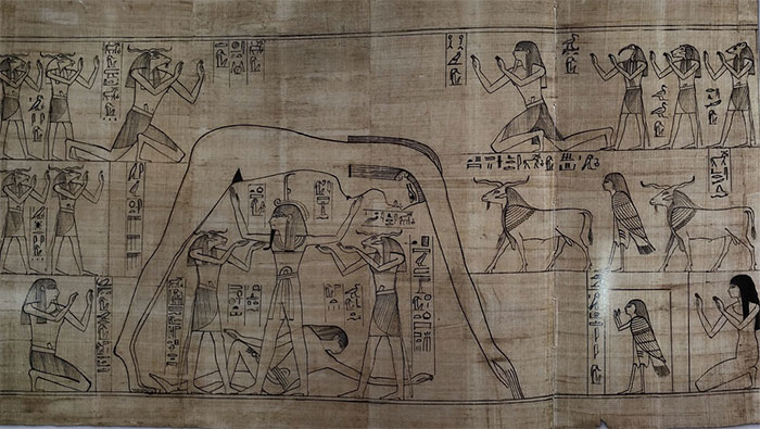Một tranh vẽ trên cuộn cói papyrus dài 37m - cuốn tử thư của Nestanebetisheru.