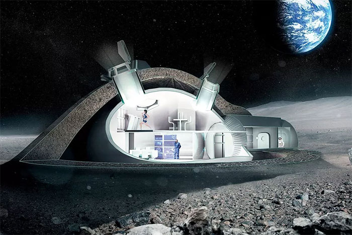 Bản thiết kế cho một căn cứ Mặt trăng vĩnh viễn của Foster và đồng nghiệp cho Cơ quan Vũ trụ Châu Âu (ESA).