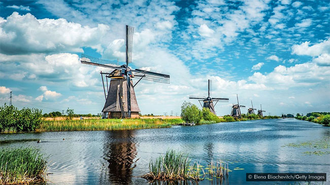 1/3 diện tích Hà Lan thấp dưới mực nước biển.