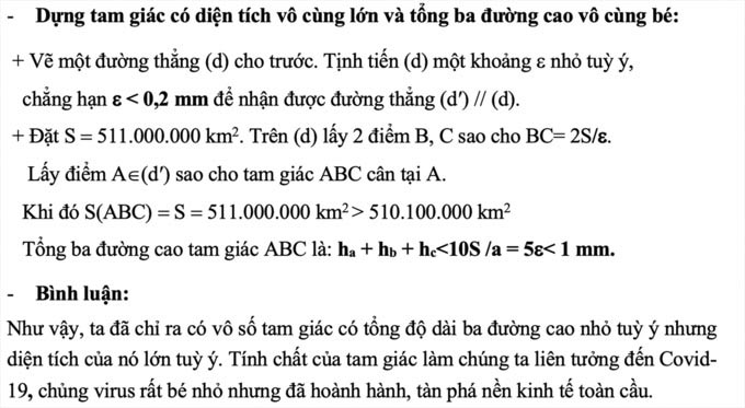 Lời giải và lời bình của thầy Trần Phương cho bài toán diện tích không giới hạn 5