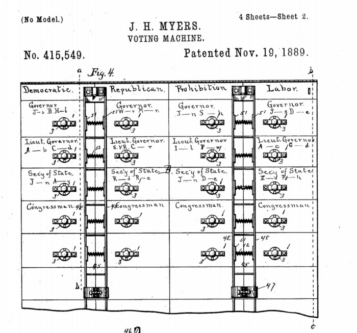 Máy bỏ phiếu đòn bẩy (lever voting machine)