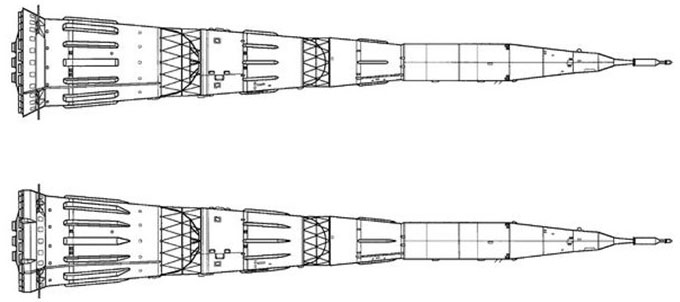 Hình minh họa tên lửa N1.