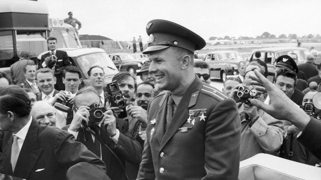 Yuri Gagarin đến London vào tháng 7/1961 trong chuyến đi kỷ niệm lần đầu bay vào không gian.