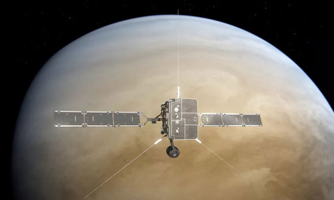 Minh họa tàu Solar Orbiter bay tới sát sao Kim