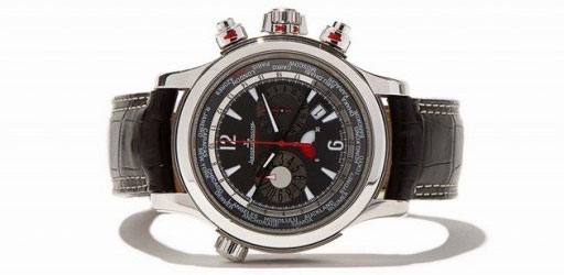 Chiếc đồng hồ Jaeger-LeCoultre World Chronograph sử dụng chỉ báo hoạt động thay vì kim dây.