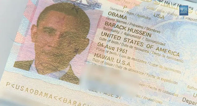 Hộ chiếu của cựu tổng thống Barack Obama.