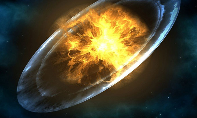 Mô phỏng sao khổng lồ đỏ phát nổ thành siêu tân tinh.