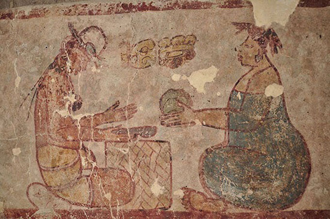 Bức tranh 2.500 năm tuổi mô tả hoạt động mua bán muối của người Maya.