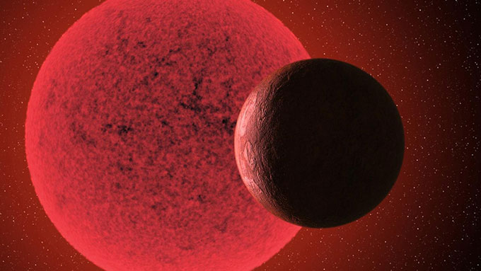 Mô phỏng siêu Trái đất quay xung quanh sao lùn đỏ GJ 740.