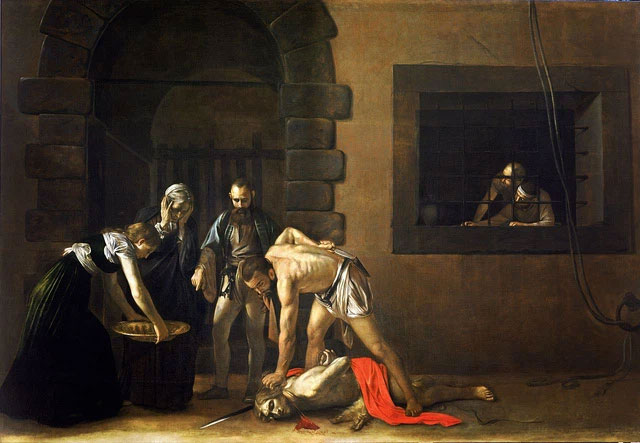 Bức tranh The Beheading of Saint John the Baptist được vẽ vào năm 1608.