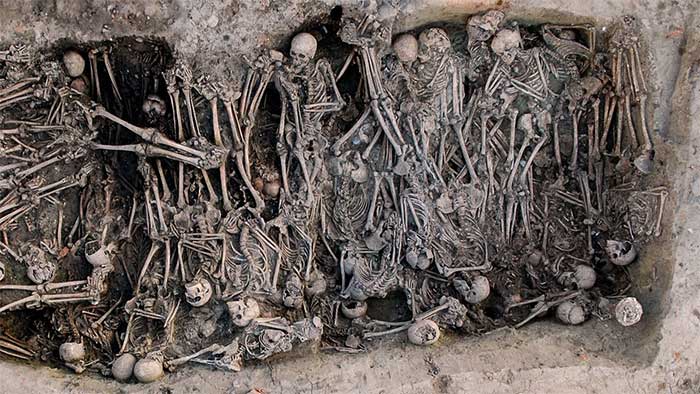 Các thi thể chất đầy trên đường phố, một ngôi mộ phải có đến hàng chục thi thể bên trong.