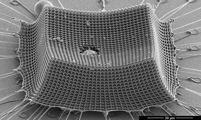 Cấu hình mạng tinh thể của vật liệu nano mới.